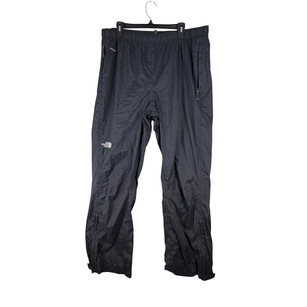 The North Face HyVent Rain Pants Mens XL Black Ripstop Waterproof Hiking Shell